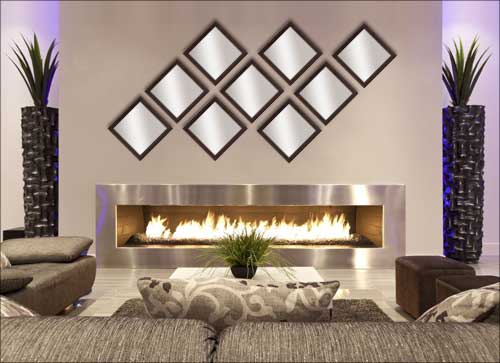 9 Decorative Mirrors in Brown Frame